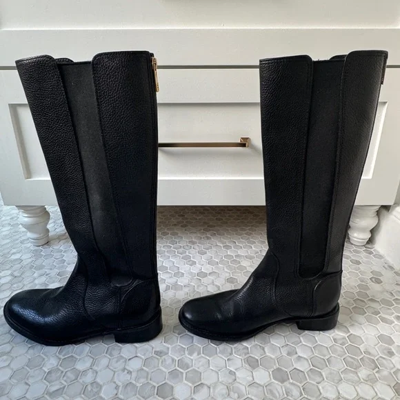 Tory Burch Black Christy Riding Boots - Picture 5 of 9
